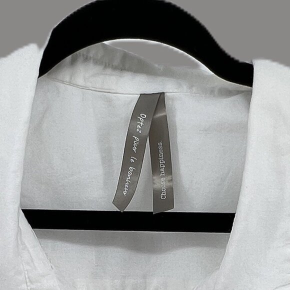 🤍 White Eyelet Blouse Coastal Grandma Minimalist 100% Cotton 3X - Picture 6 of 11